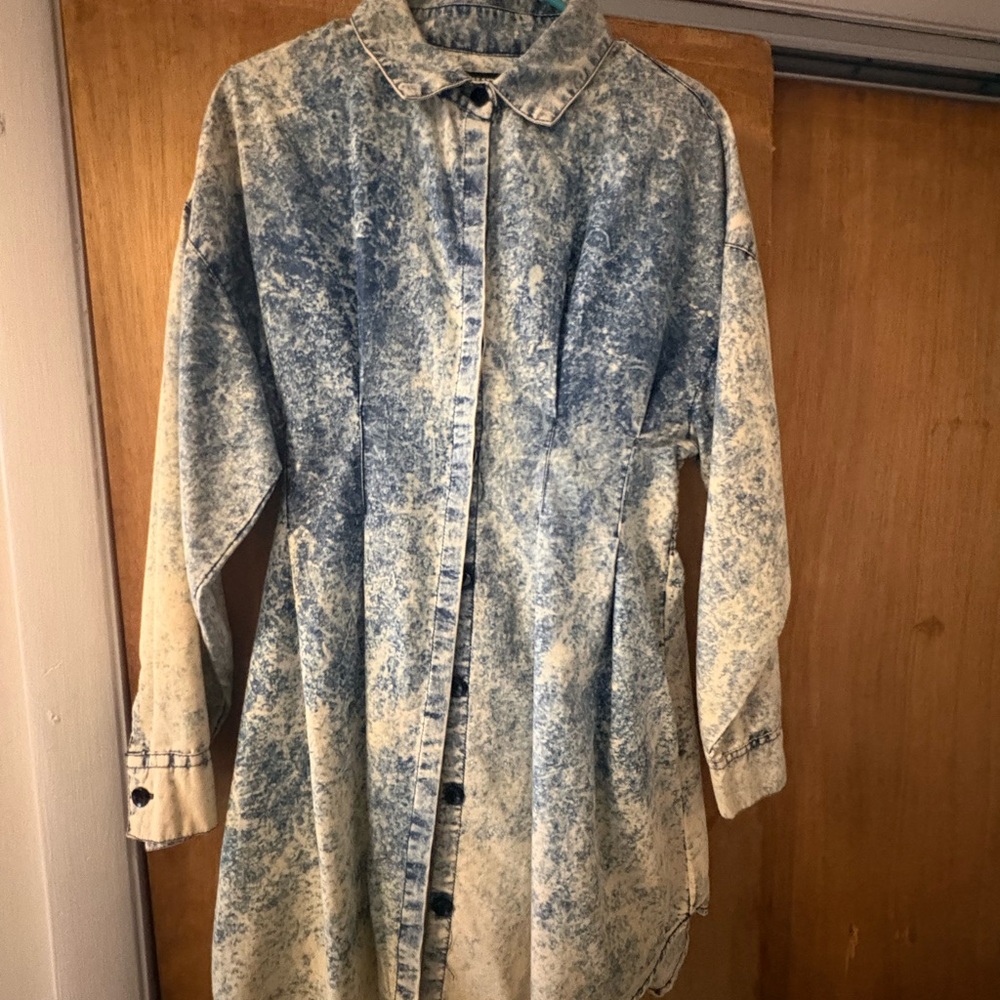 Blue Acid Wash Denim Dress